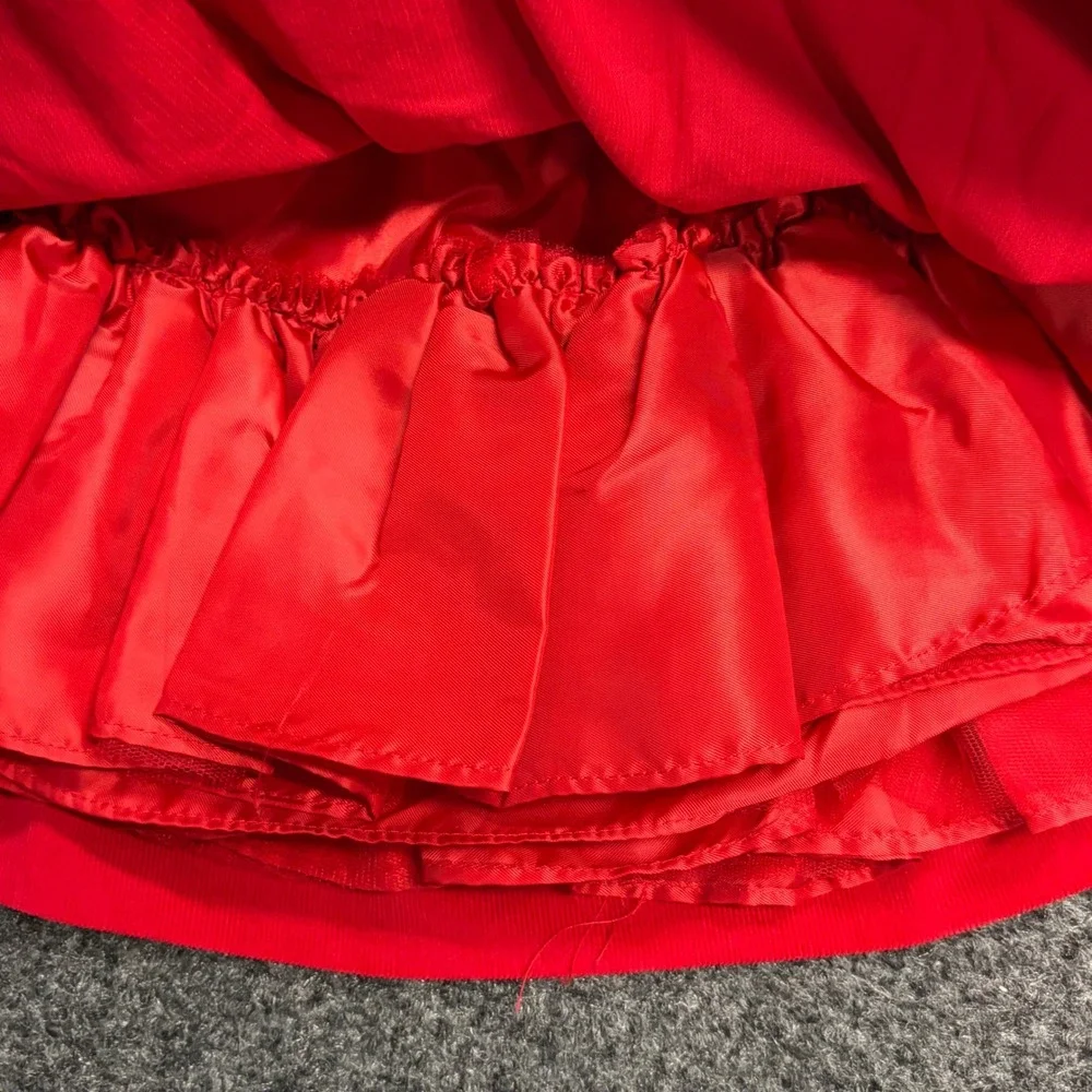 Ralph Lauren Baby Girls Red Corduroy Holiday Dress Velvet Trim Diaper Cover 3M
